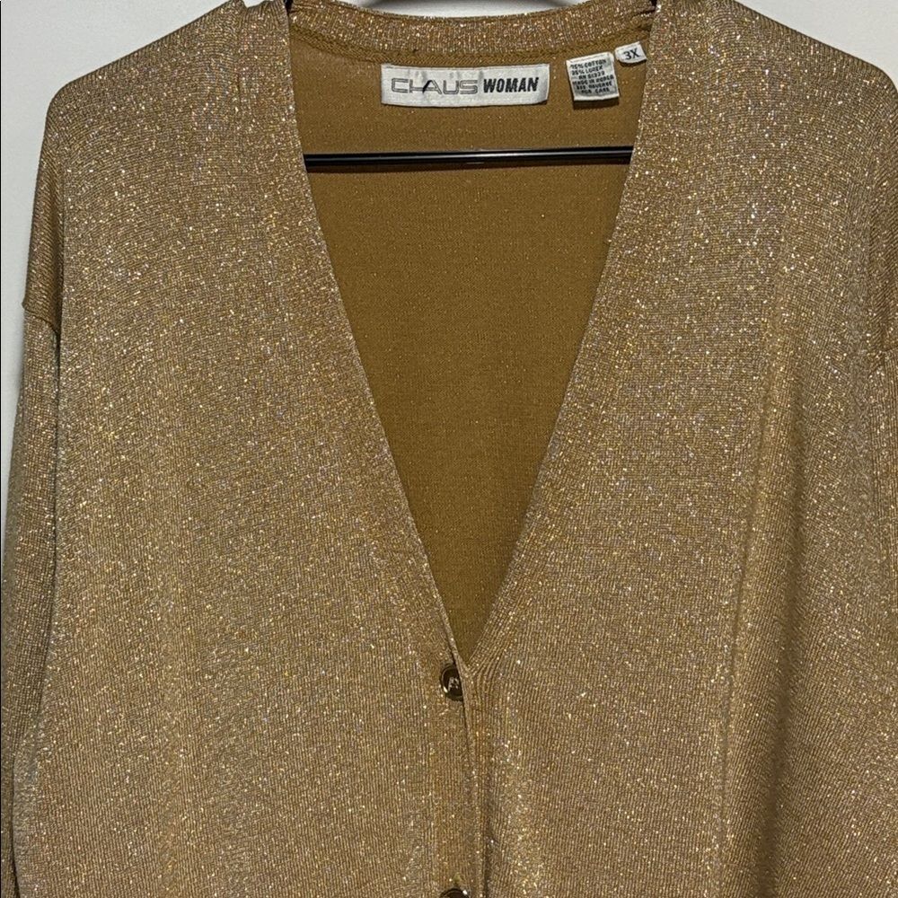 Gold Button-Up Cardigan sweater - Picture 2 of 8